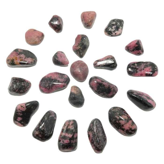 21 rhodonite tumbled stones