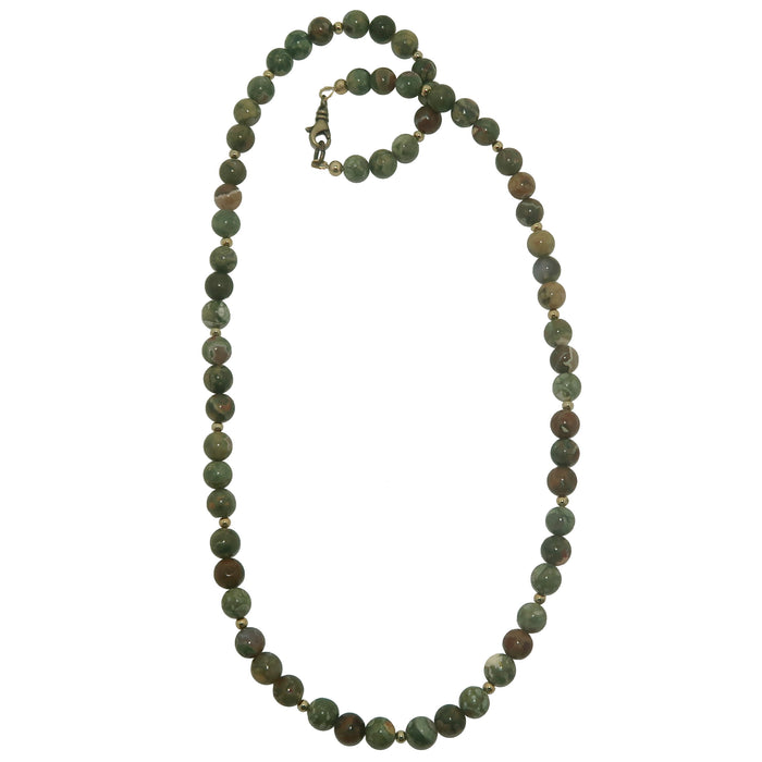 green rhyolite beaded necklace