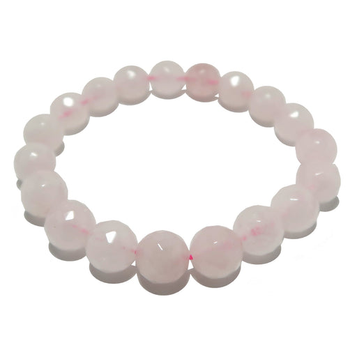 ROSE QUARTZ Crystal Bracelet - Round Beads - Beaded Bracelet, Birthsto –  Throwin Stones