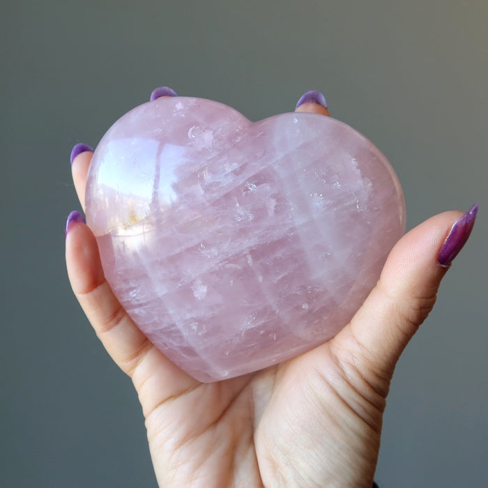 Rose Quartz Heart Glow of Love Soft Pink Sweetheart Stone