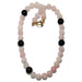 pink rose quartz and brown smoky quartz beaded necklace