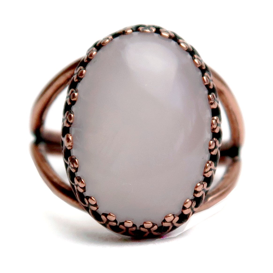 Genuine Rose Quartz Ring in a Copper Setting