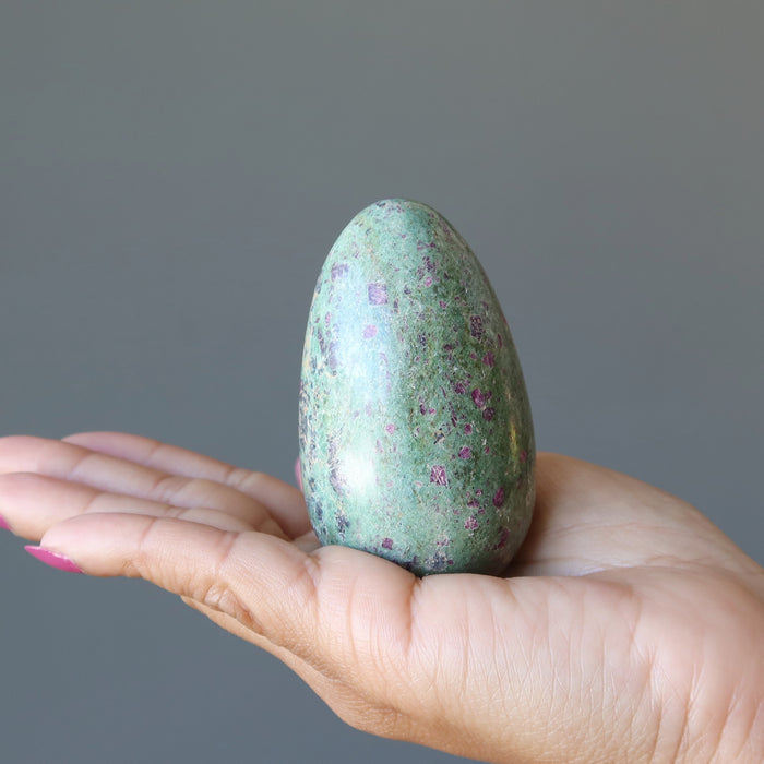 Ruby Fuchsite Egg High Class Love Catcher Speckled Crystal