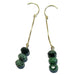 ruby zoisite faceted gemstones on gold box chain french hook earrings
