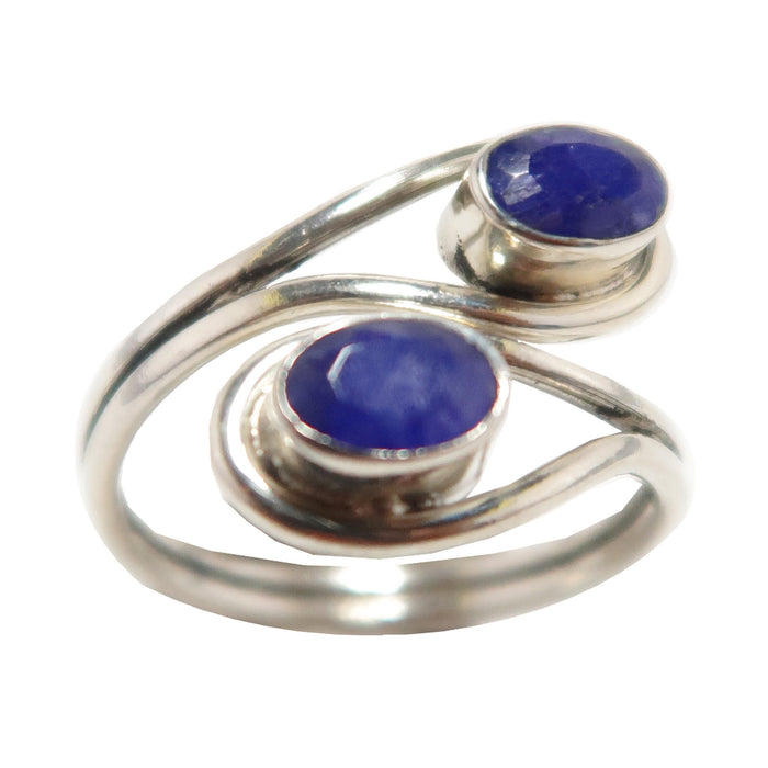 Sapphire Ring Twin Soul Precious Blue Gems Sterling Silver