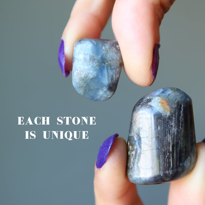 Sapphire Tumbled Stones Intuition Crystal Blue Precious Gem