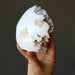side view of raw white scolecite dome