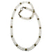 white selenite beads and antique brass beaded necklace