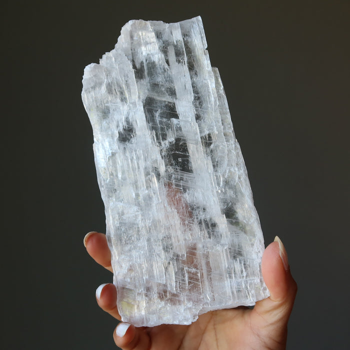 Selenite Raw Crystal Follow the White Silk Road True Clear Charger