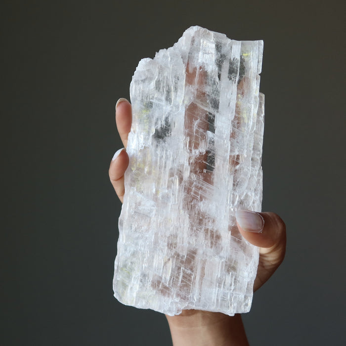 Selenite Raw Crystal Follow the White Silk Road True Clear Charger