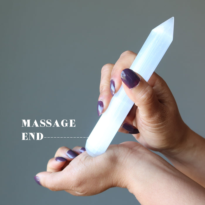 Selenite Massage Wand My Life Author White Pencil Stone