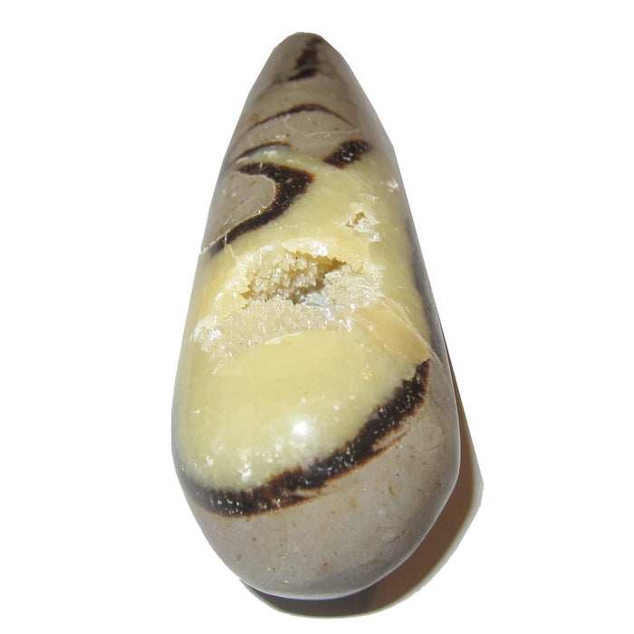 Septarian Wand Massage Yellow Brown Rounded Rock Cave