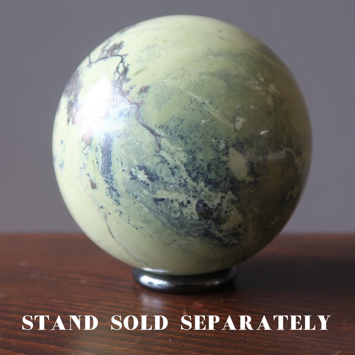 serpentine sphere on hematine ring stand which is sold separately