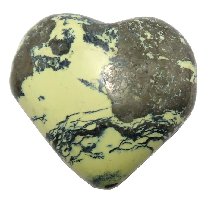 Serpentine Heart of Gold Pyrite Generous Love Green Gemstone