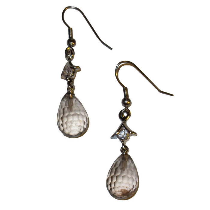 Smoky Quartz Earrings Fancy Faceted Sparkling Brown Drops