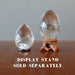 2 Smoky Quartz Eggs displaying on the stand