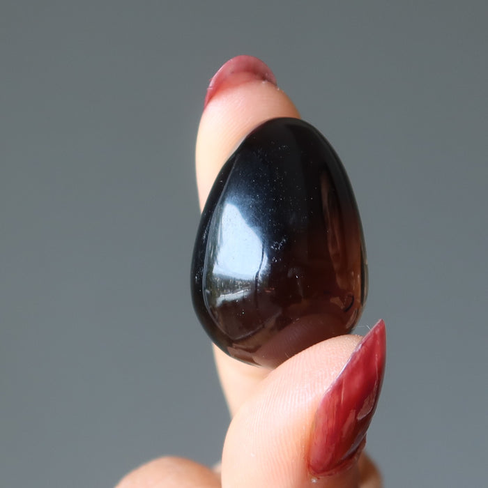 Smoky Quartz Egg Dark Handsome Savior Stone Black Crystal