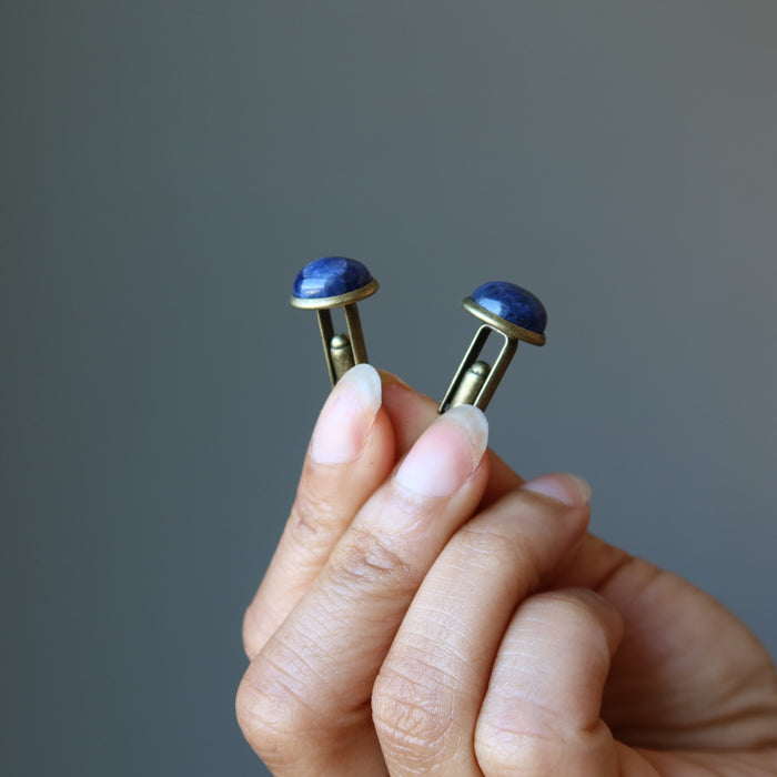 Sodalite Cufflinks Blue Stones for Professional Power and Style