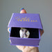 Staurolite Pendant in satin crystals purple gift box