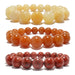yellow calcite, orange aventurine, red jasper stretch bracelet set