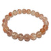 Clear red sunstone bracelet made of round beads 