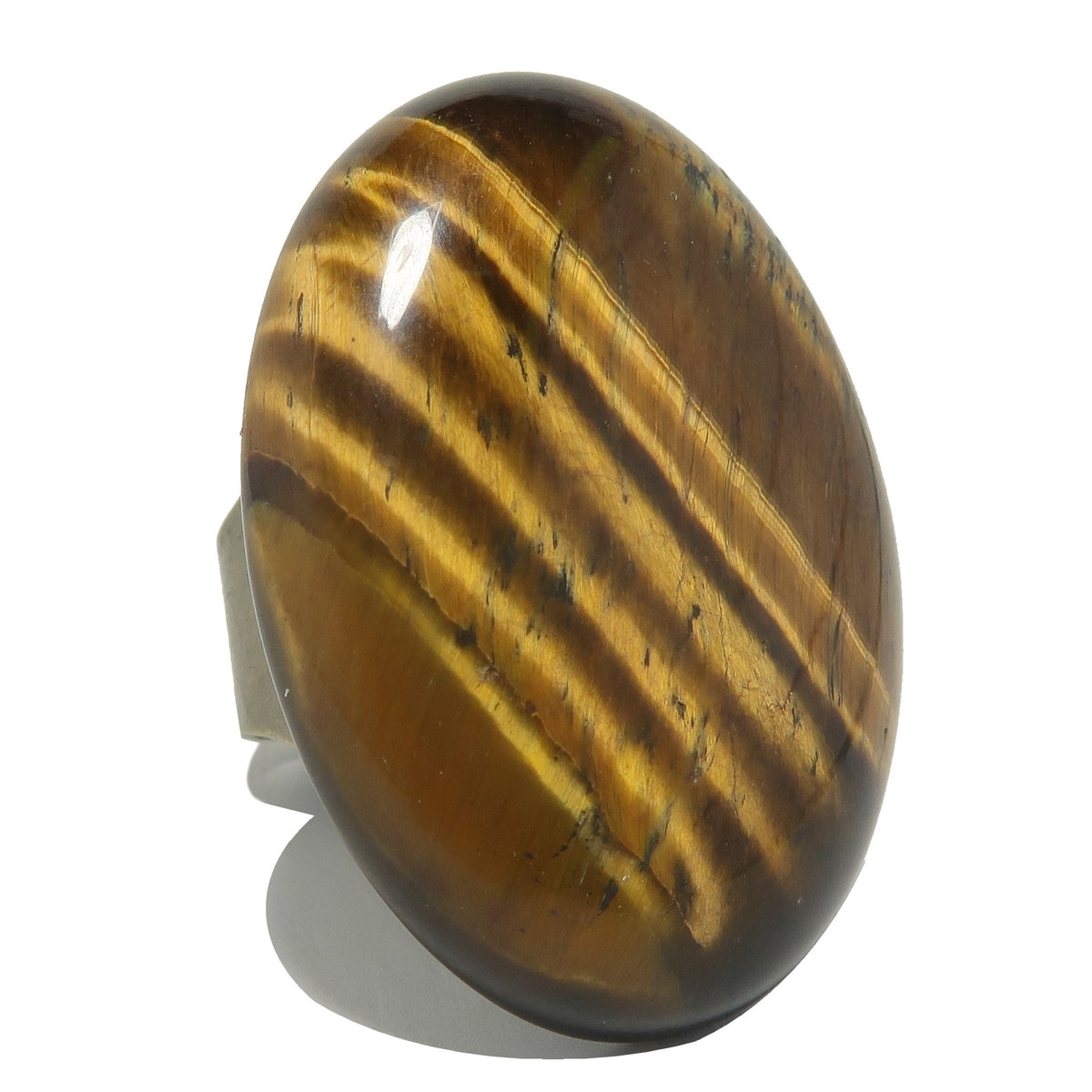 Tigers Eye Ring Big Business Golden Brown Success Stone — Satin Crystals