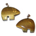 pair of golden brown tigers eye bear fetish pendants