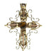 golden tigers eye oval in fancy metal cross pendant