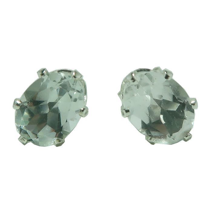 Topaz Earrings Sterling Silver Personality Faceted Oval Studs