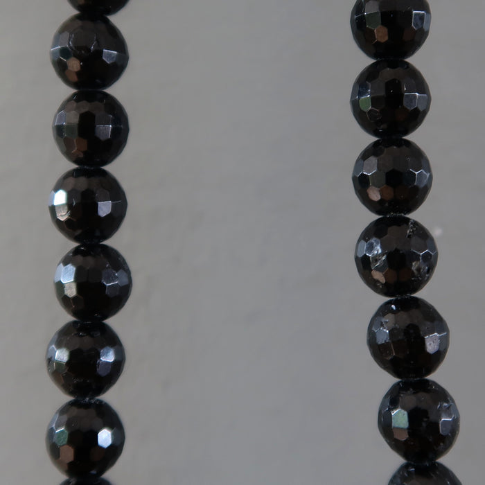 zoom in  faceted Black Tourmaline beads 