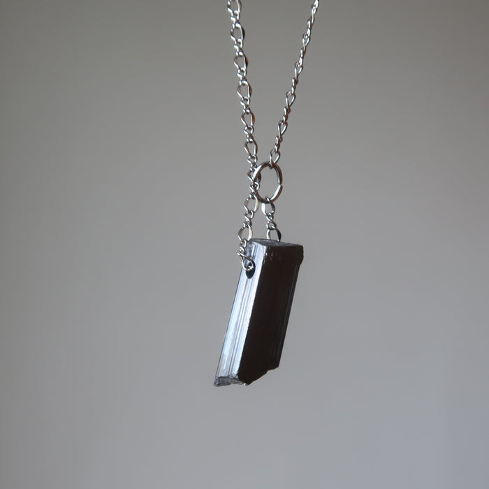 Black Tourmaline Necklace Rough 'n Rugged Protection Stone