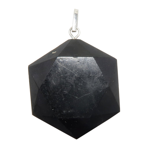 black tourmaline hexagon pendant