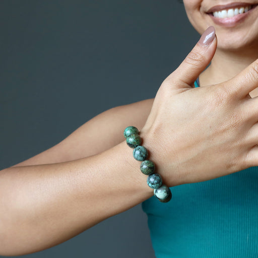 african turquoise bracelet on woman
