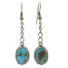 a pair of Blue Oval Antiqued Leaf Turquoise Earrings 