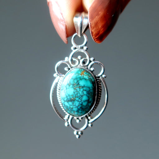 oval turquoise sterling pendant
