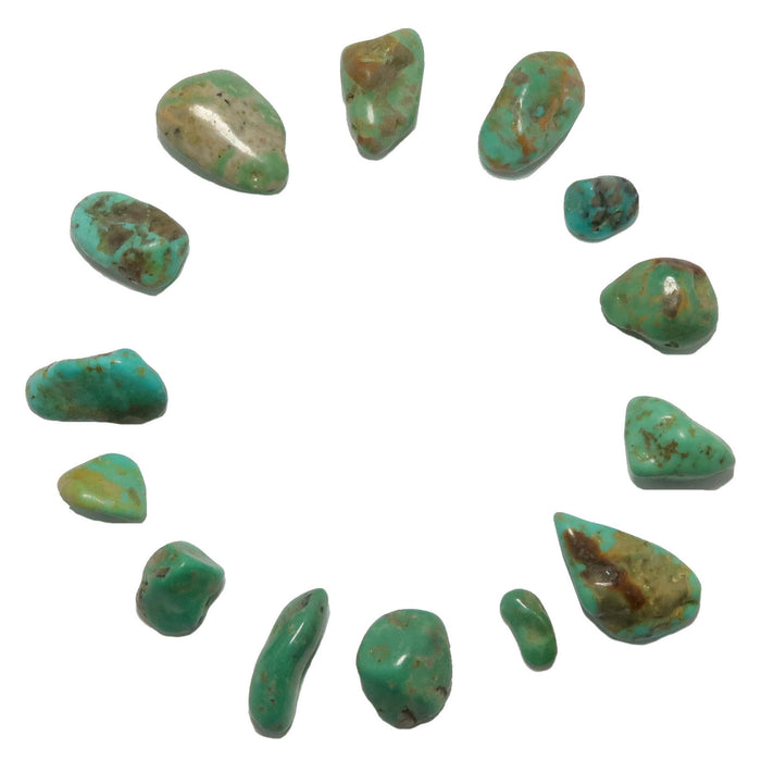 14 tumbled turquoise stones