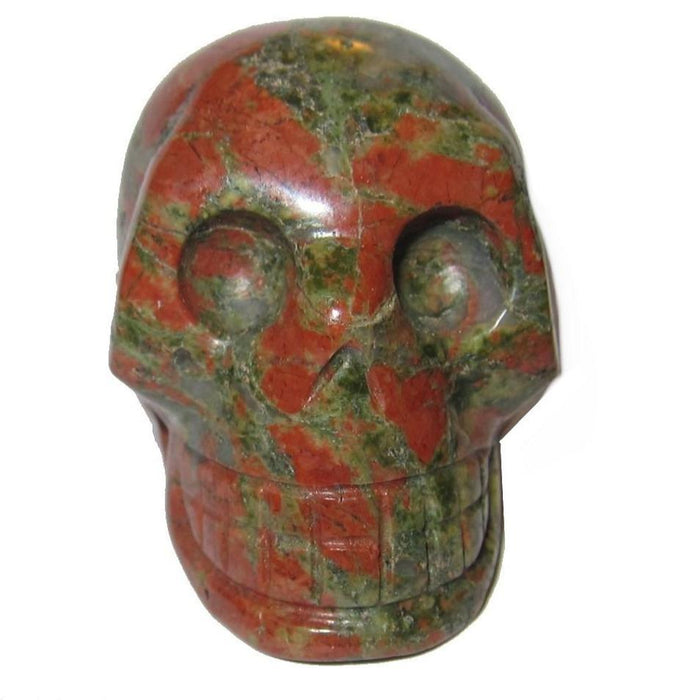 Unakite Skull Psychic Communication Natural Crystal Carving