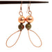 Twist Copper Loops Unakite Earrings on the rod
