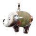  partly silver Unakite elephant pendant