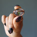 back of unakite oval antique copper adjustable ring