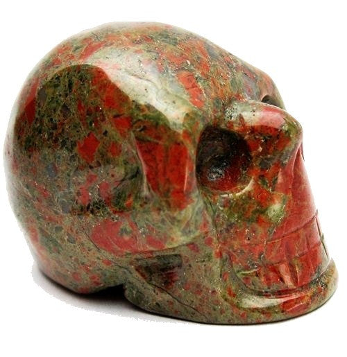 Unakite Skull Psychic Communication Natural Crystal Carving